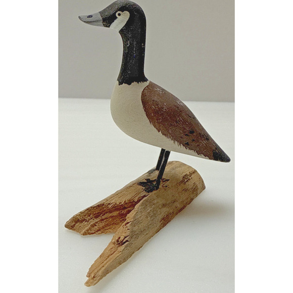 Vintage Hand Carved Wooden Canada Goose Driftwood Signed Ray Proulx Quebec - Picture 10 of 13